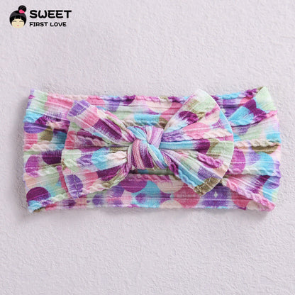 Children's Wide-brimmed Elastic Bow Baby Printed Headband