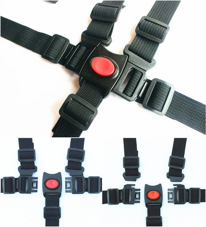 5-point Safety Belt 3-point Fixing Band Children's Dining Chair Accessories Baby Stroller Safety Belt Seat Strap
