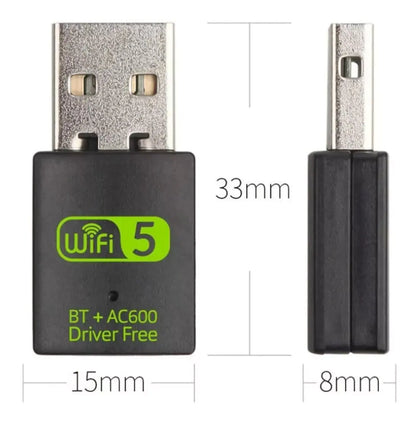 USB AC600m 2.4G+ 5G WIFI RECEIVER
