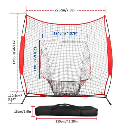 7x7ft Training Net with Bow Frame Carrying Bag for Solo Team Training