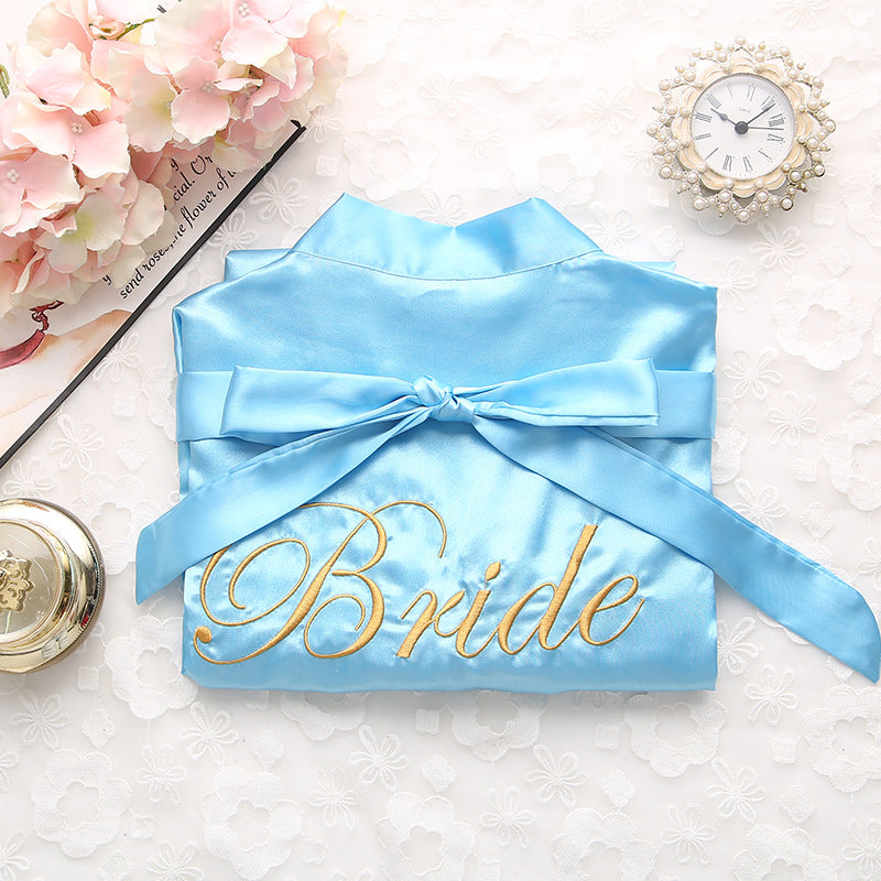 Bridal Pajamas Simulation Silk Nightgown