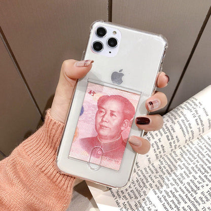 Apple Transparent Card Holder Phone Case