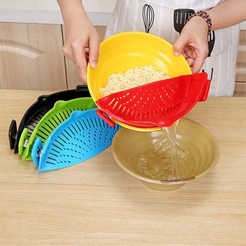Silicone Clip-on Pot Funnel Oil Strainer