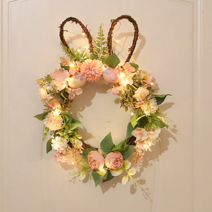 Easter Egg Rabbit Wreath Pendant