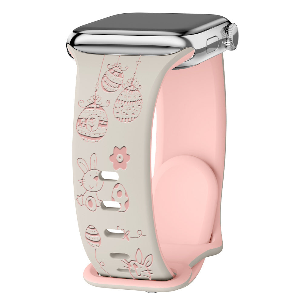 Suitable For The Easter Silicone Laser-engraved Printed Watch Strap