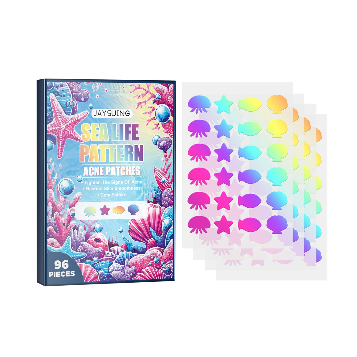 Sea Life Pattern Acne Patches, Lighten Acne Acne Repair Facial Skin Concealer Acne Patch
