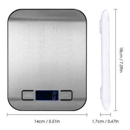 5/10KG Digital Kitchen Scale Stainless Steel Portable Kitchen Food Scale LED Display Electronic Jewelry Baking Weight Scales