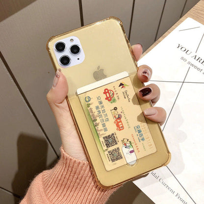 Apple Transparent Card Holder Phone Case