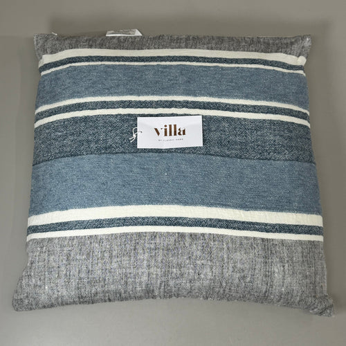 VILLA 22"x22" RN ST Lima Decorative Throw Pillow in Blue/Grey