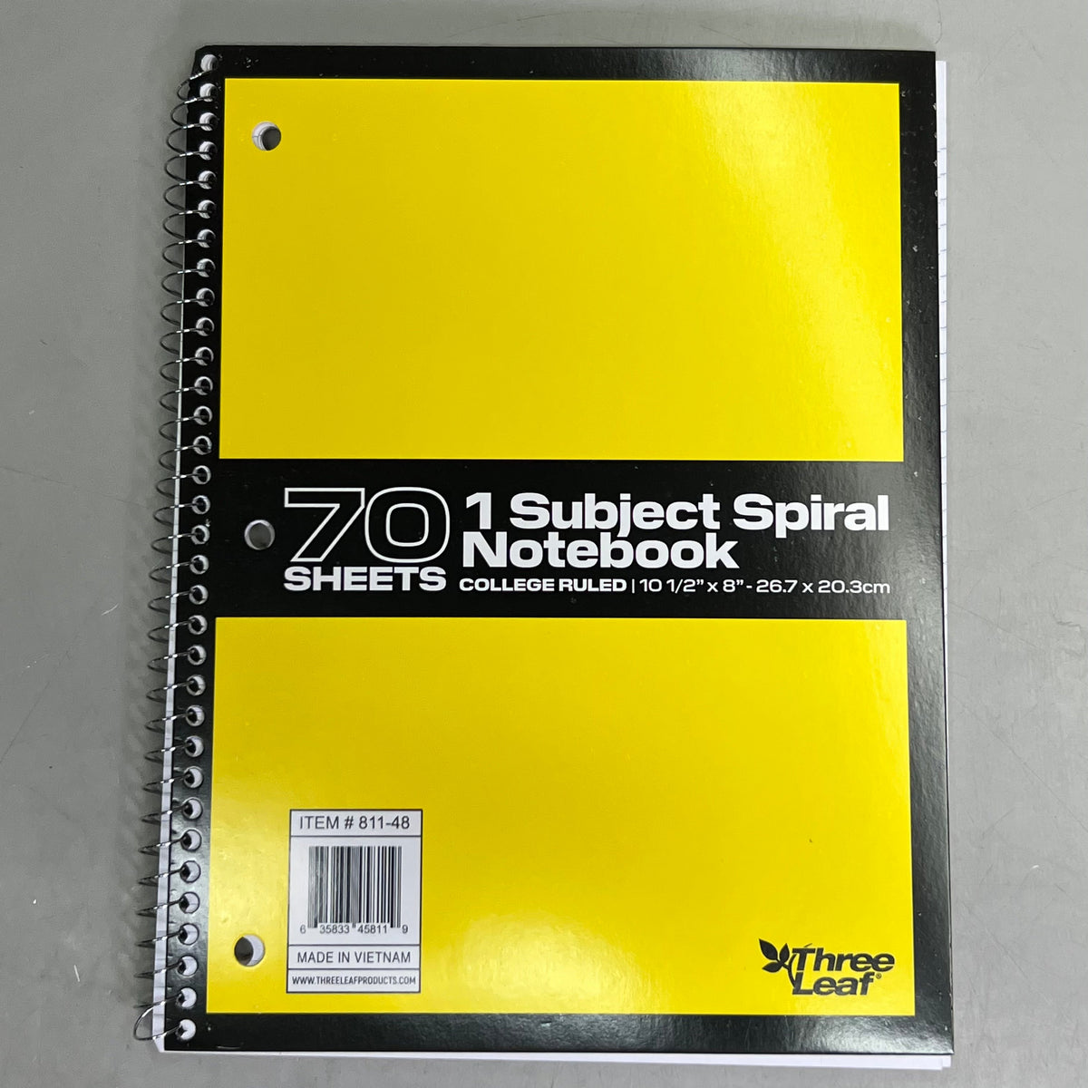 ZA@ THREE LEAF (6 PACK) 1 Subject Spiral Notebook College Ruled 70 Sheets 811-48