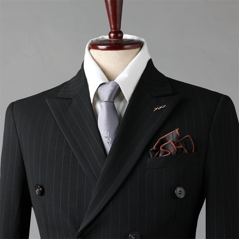 Double Breasted Stripes Suit Men's Suits