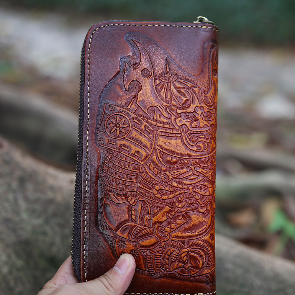 Top Layer Cowhide Men's Wallet Vintage Clutch