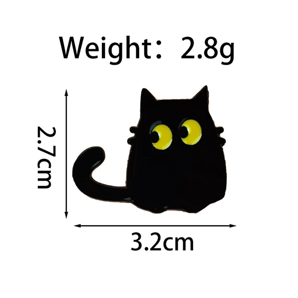 Black Catstyle Brooch, Versatile And Niche, Made Of Alloy For Clothing