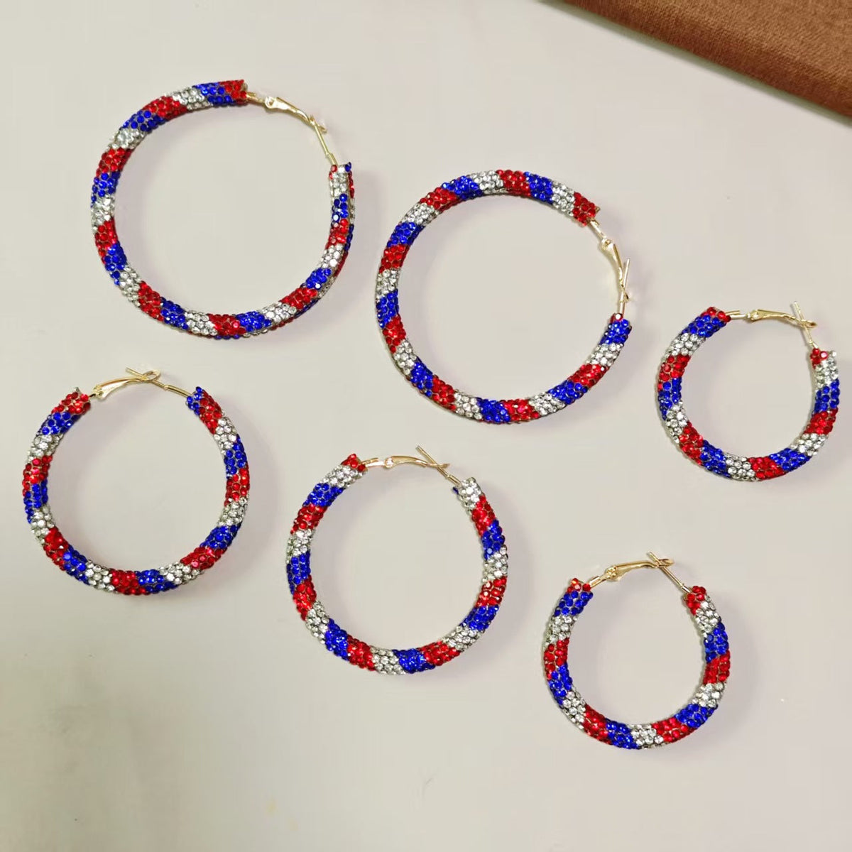Exaggerated Fully Diamond-studded Sparkling Hoop Earrings