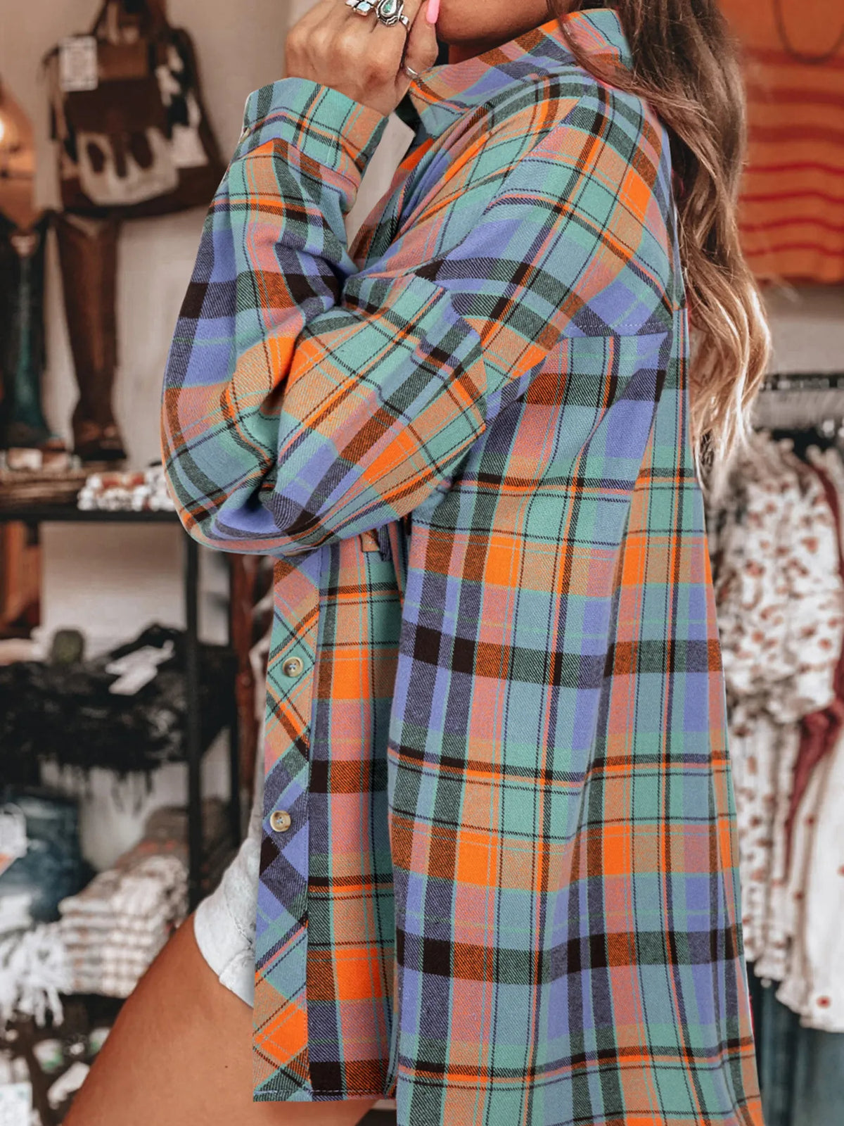 Plaid Button Up Long Sleeve Shirt