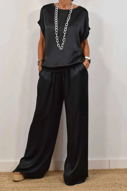 2026 Spring Summer New Cross-Border Trade Amazon Independent Site Trendy Loose Shirt Wide-Leg Pants Casual Set