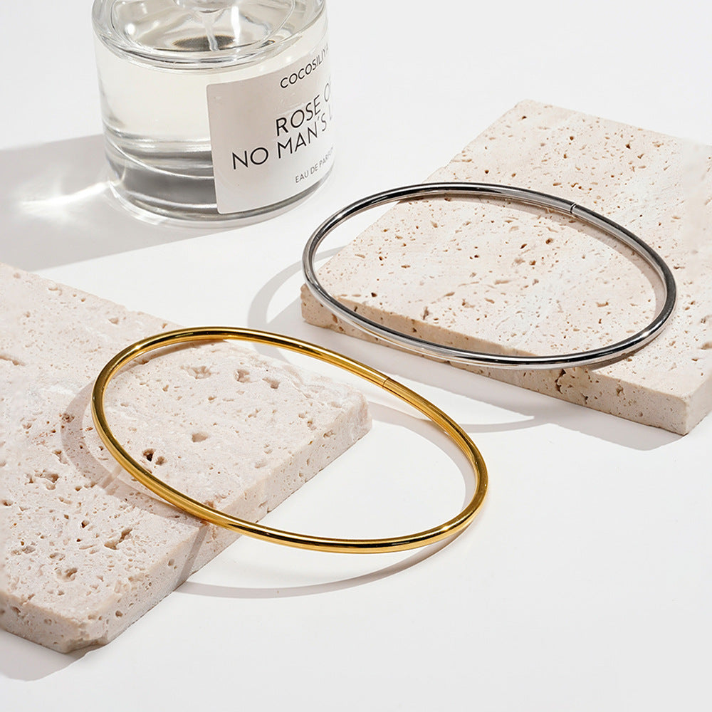 Titanium Steel Hollow Tube Plain Hoop Anklet And Bracelet