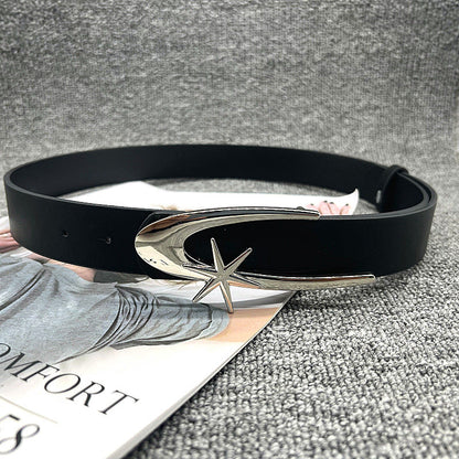 Versatile Belt For Women With Jeans New Crescent Moon Star Fashion
