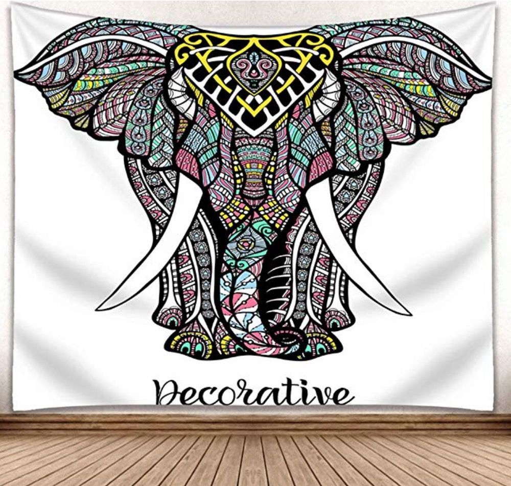 3D Elephant Tapestry Wall Hanging