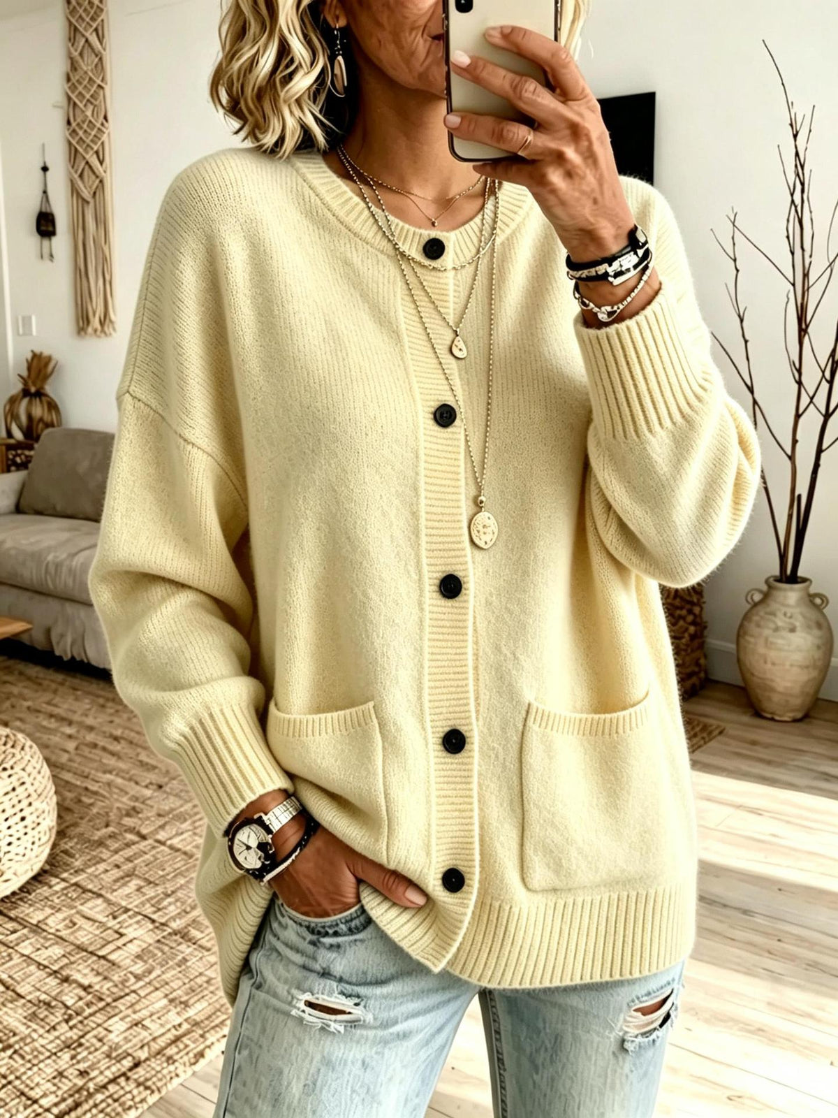 Women's Knitted Cardigan Sweater