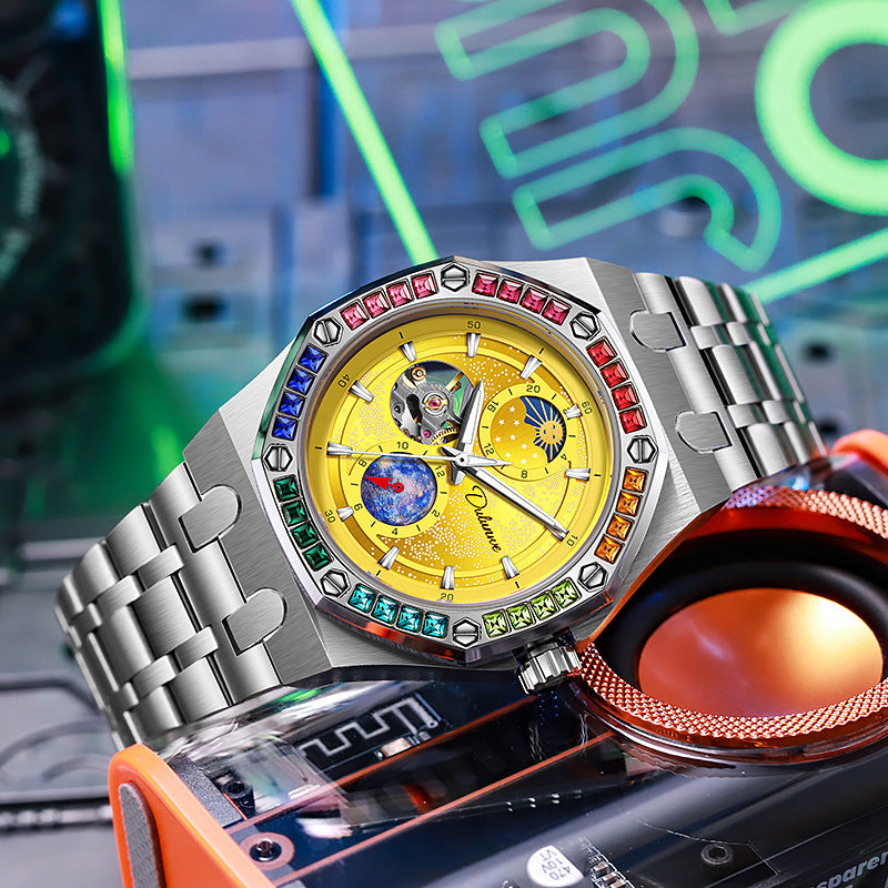 Waterproof Luminous Mechanical Watch For Men Starry Sky Series