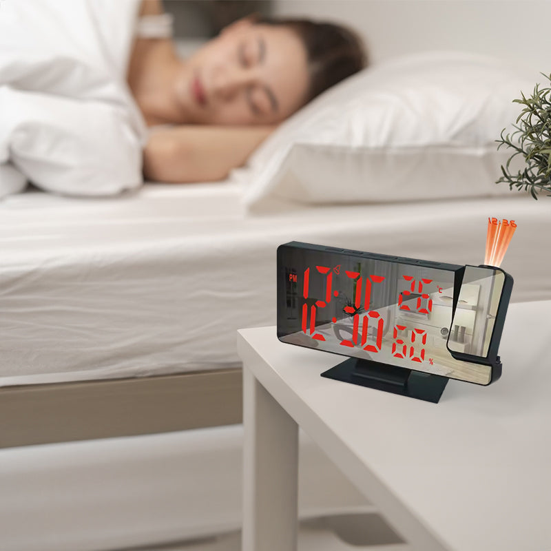 Home LED Projection Alarm Clock - Time, Temp Display, Backlight, Snooze