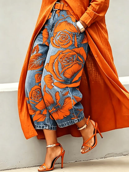 Polyester Wide-leg Pants