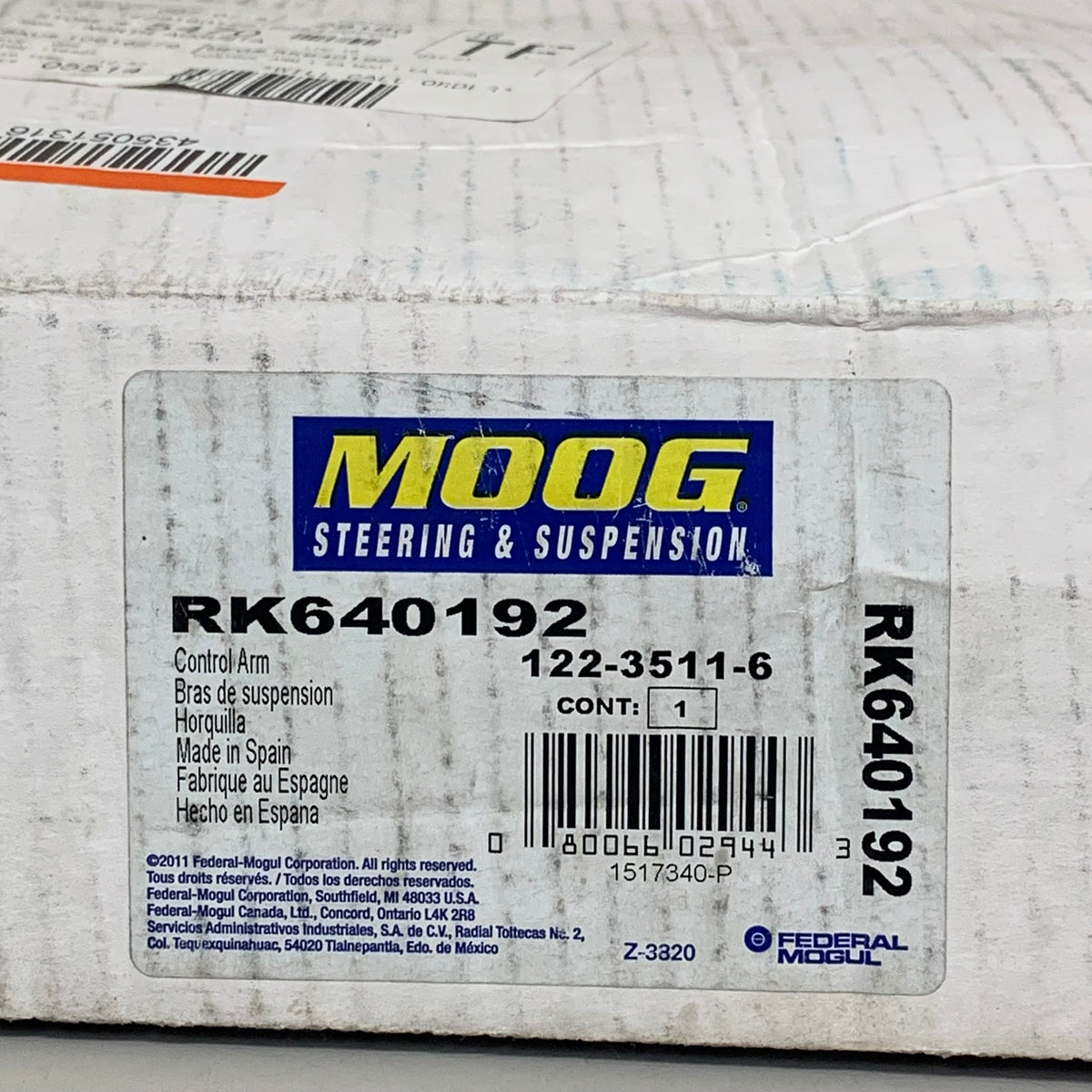 MOOG Front Lower Control Arm Passenger For Lexus & Toyota Models RK640192