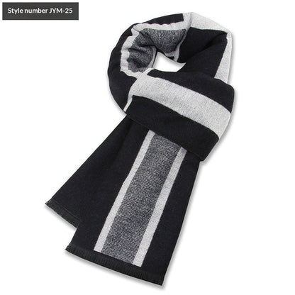 Mens Wool-Blend Plaid Scarf Winter Warmth & Extra Thickness