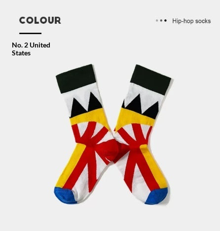 French Creative Socks Illustration Art Socks For Men And Women Couples