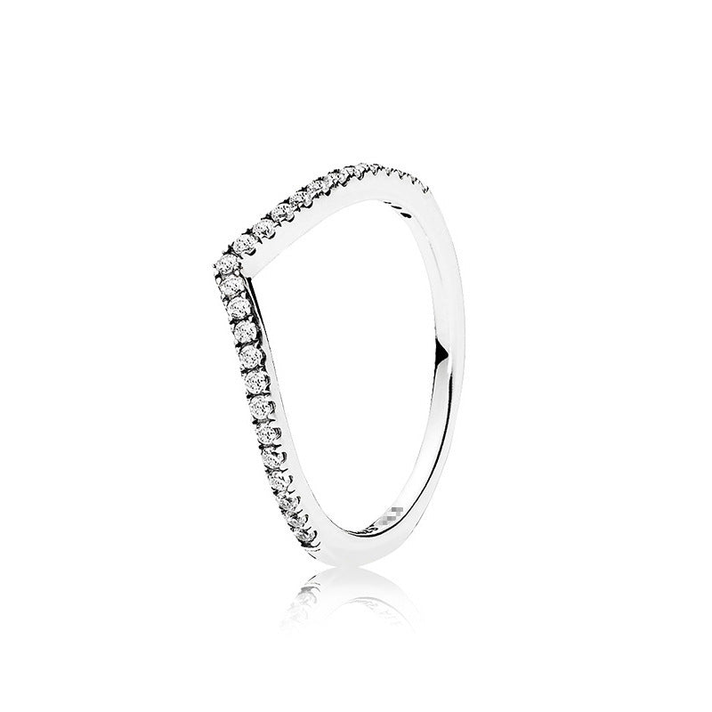 White Copper Plating Fashion Multilateral Ring