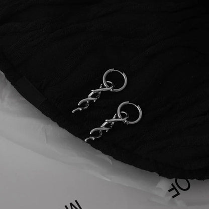 Titanium Steel Thorns Vine Twist Stainless Steel Ear StudsEarring Clips