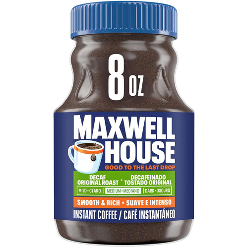 Maxwell House Original Roast Decaffeinated Instant Coffee, 8 oz Jar