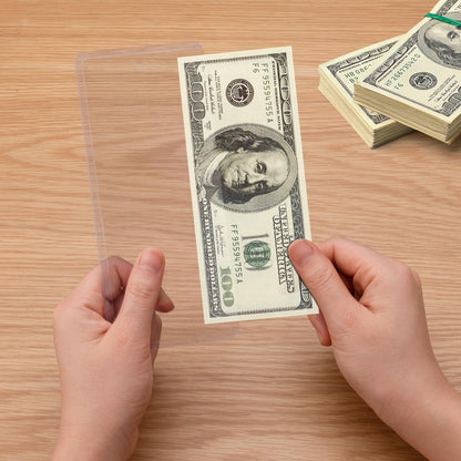 20 Pack Dollar Bill Sleeves - 6.8" X 2.9" Clear Currency Sleeves, Hard Plastic Waterproof Money Holders, Dollar Bill Display Case, Currency Protectors, Organizer for Collectors