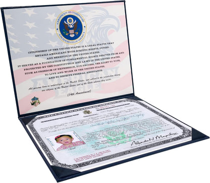 US Citizenship Certificate Holder Naturalization Certificate Cover with logol 'Certificate of Citizenship' US Citizenship Gifts