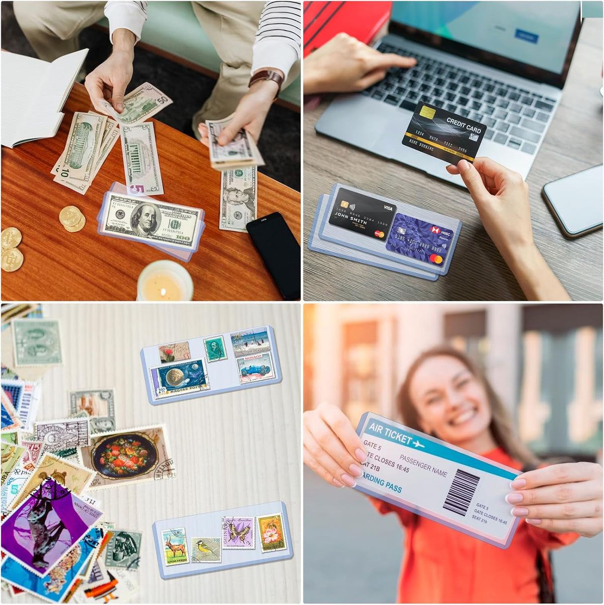 20 Pack Dollar Bill Sleeves - 6.8" X 2.9" Clear Currency Sleeves, Hard Plastic Waterproof Money Holders, Dollar Bill Display Case, Currency Protectors, Organizer for Collectors