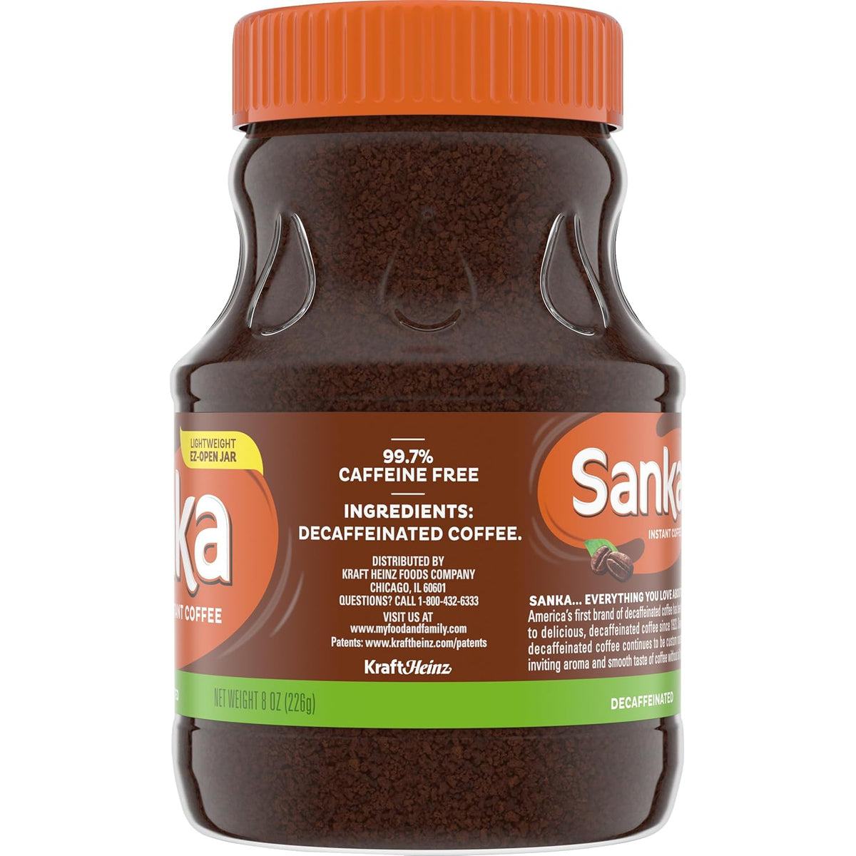 Sanka Decaf Instant Coffee, 8 oz Jar