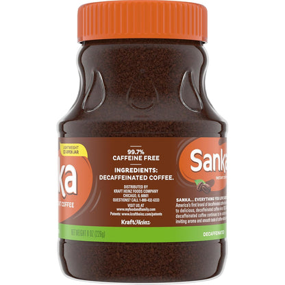 Sanka Decaf Instant Coffee, 8 oz Jar