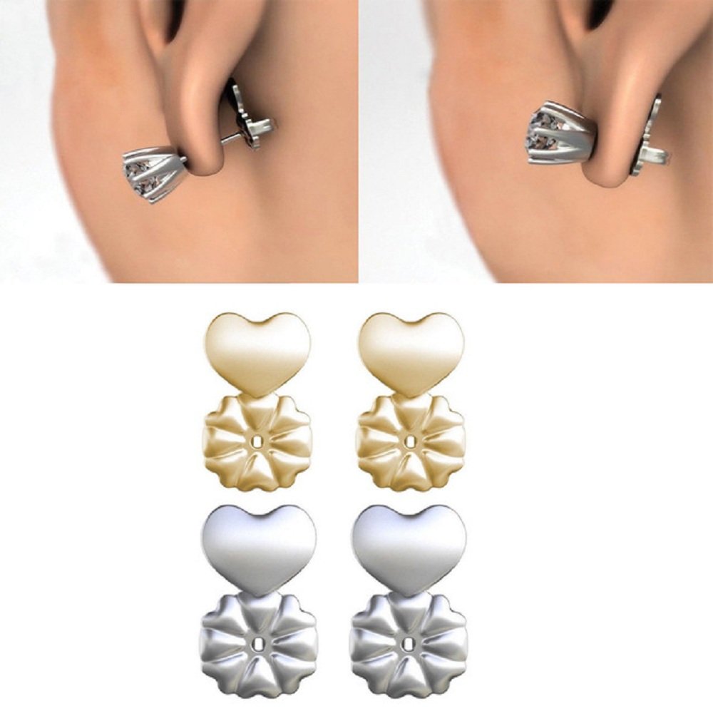 Adjustable 925 Sterling Silver Earring Backs Replacements for Heavy Earrings Hypoallergenic Support for Earrings