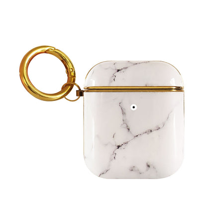 Compatible with Apple, Plating TPU Marble Pattern Soft Shell AirPods Cover