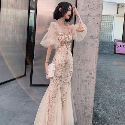 Temperament Long Celebrity Mermaid Evening Dress