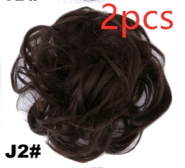 Fluffy Drawstring Curly Hair Bun Hair Set