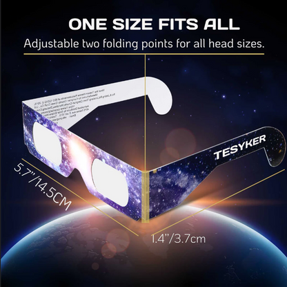 10 Pack Solar Eclipse Glasses ISO 12312-2:2015(E) & CE Certified 2015 Approved Safe Shades for Direct Solar Eclipse Viewing Dire