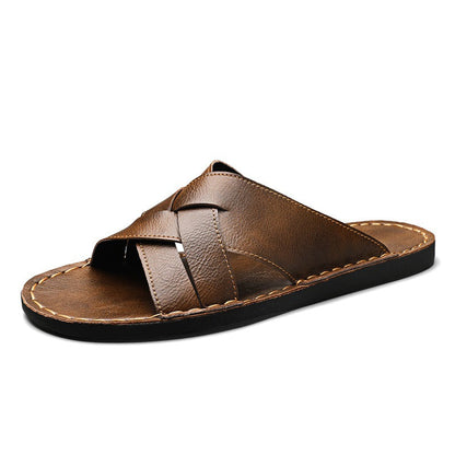 Western-style Flat-bottom Hollowed-out Large-size Slippers