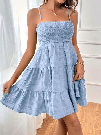 Tiered Smocked Square Neck Cami Dress for Casual Style