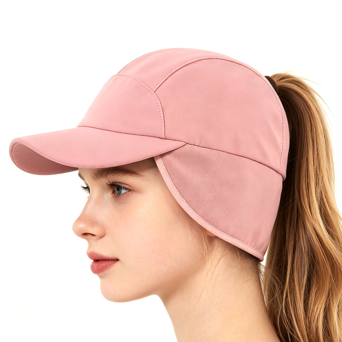 Outdoor Fleece-lined Warm Ponytail Baseball Cap With Ear Flaps