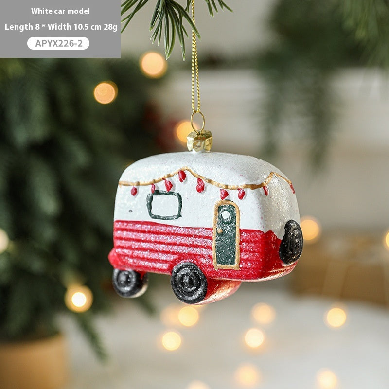 Christmas Tree Decorations Painted Plastic Christmas Pendant