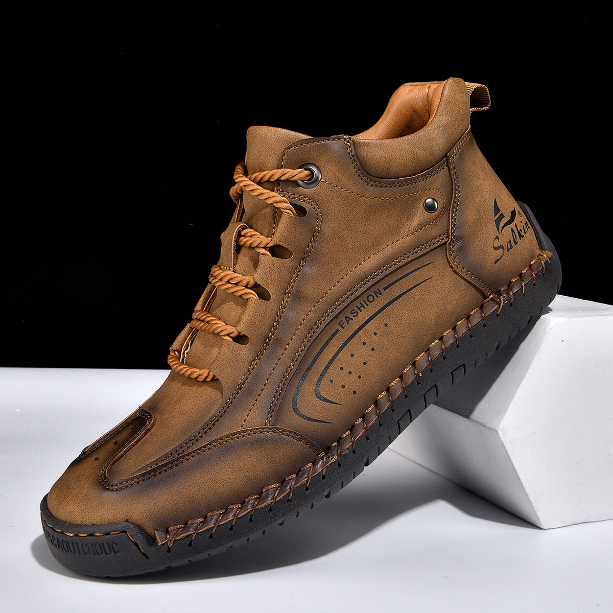 Plus-size Mens Fashion With Hand-stitched Soles