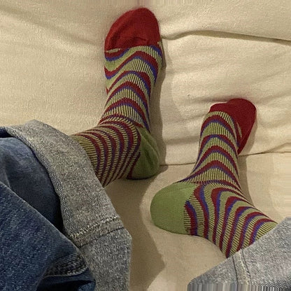 Retro Houndstooth Cotton Socks For Women