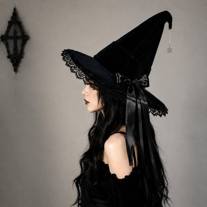 Halloween Flower Witch Hat Ball Party Hat